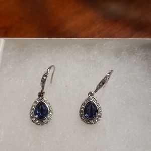 🌞 Blue and silver drop earrings